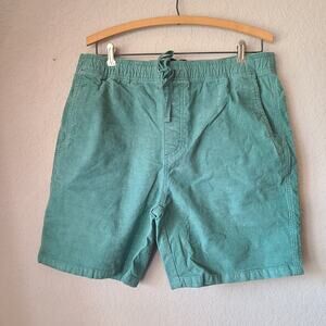 prAna Canyon Camp Shorts Men’s Corduroy Green Cove L‎ Organic Cotton Everyday